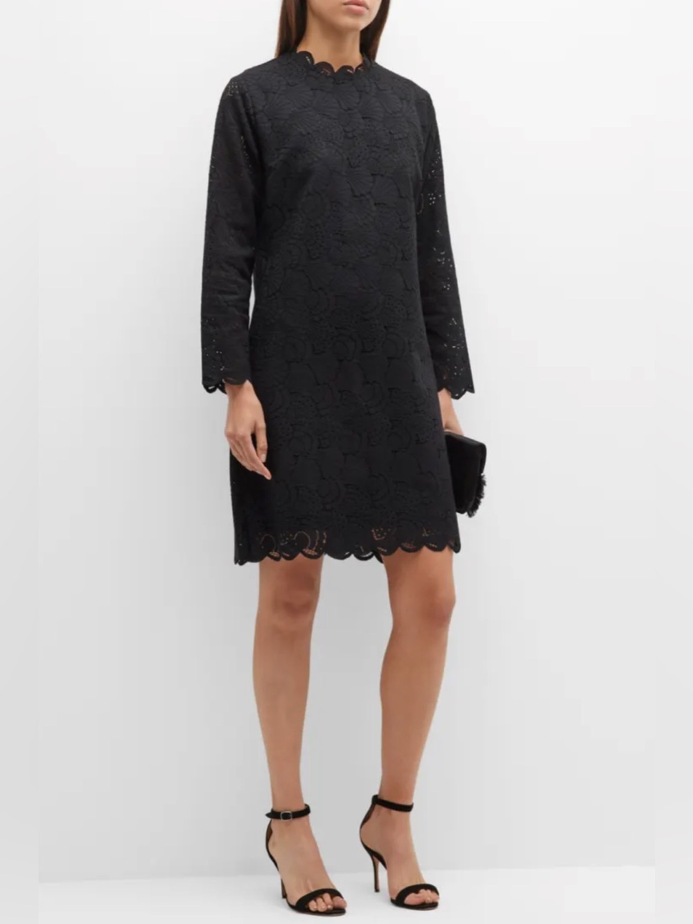 Masai Ninalo Dress Black Lace Midi Dress with Sleeves